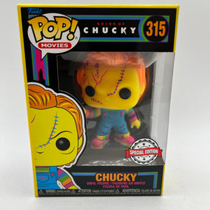 Funko POP! Movies Bride Of Chucky - Chucky #315 - Special Black Light Edition FRENLY BRICKS - Open 7 Days