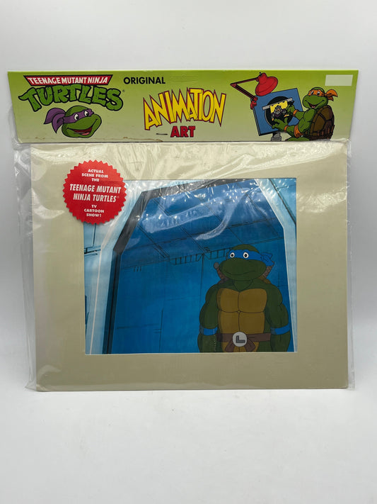 Teenage Mutant Ninja Turtles, Animation Production Cel MWS (1991) W/COA Leonardo FRENLY BRICKS - Open 7 Days