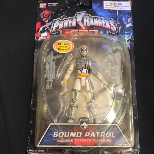 Power Rangers SPD Sound Patrol Omega White Ranger  5" Figure  New On Card 2005 FRENLY BRICKS - Open 7 Days