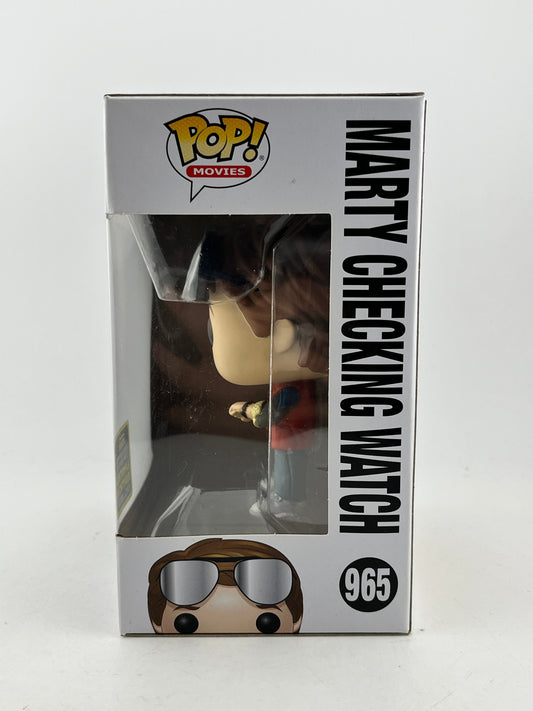 Funko POP! Movies Back To The Future - Marty Checking Watch #965 - 2020 LE FRENLY BRICKS - Open 7 Days