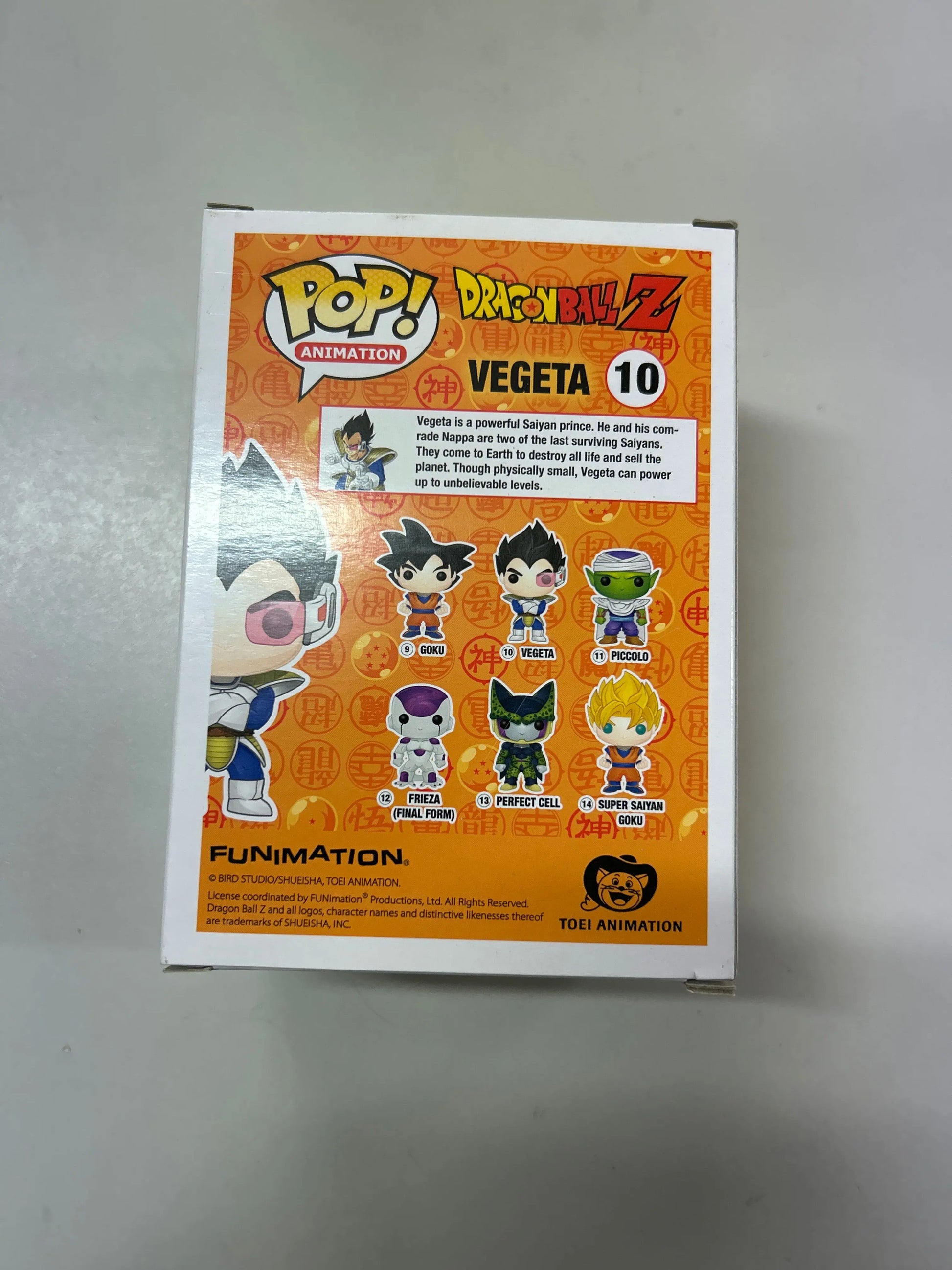 Pop Vinyl #10 Dragon Ball Z #10 Vegeta FRENLY BRICKS - Open 7 Days