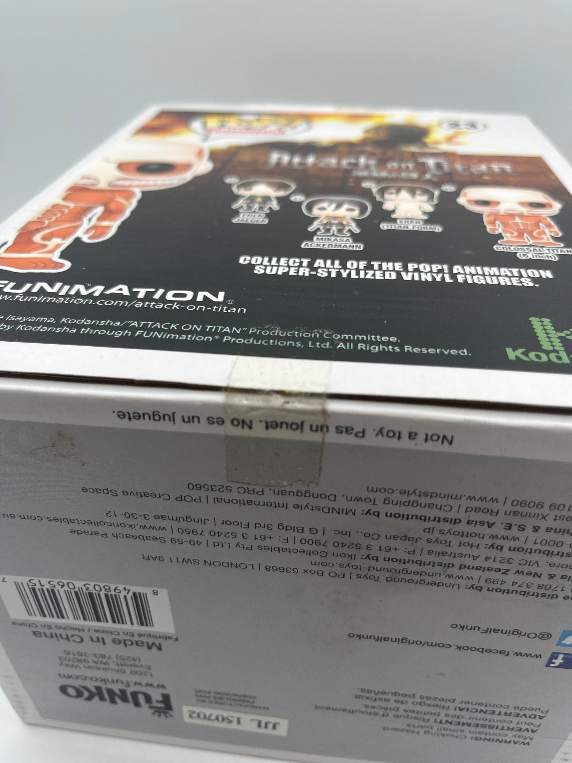 Funko Pop! Vinyl 6 in: Attack on Titan - Colossal Titan (Black and White) #23 FRENLY BRICKS - Open 7 Days