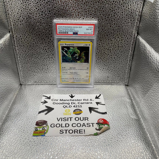 Rayquazza 2020 Pokémon #029 Tripple Blister Pack Holo PSA 8 NM-MT FRENLY BRICKS - Open 7 Days