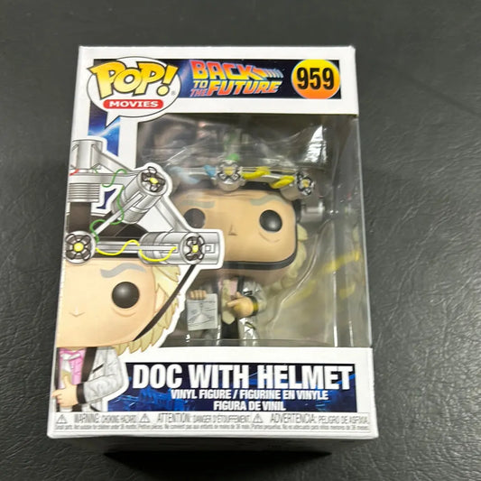 FUNKO POP VINYL BACK TO THE FUTURE DOC BROWN WITH HELMET #959 VINYL FIGURE FRENLY BRICKS - Open 7 Days