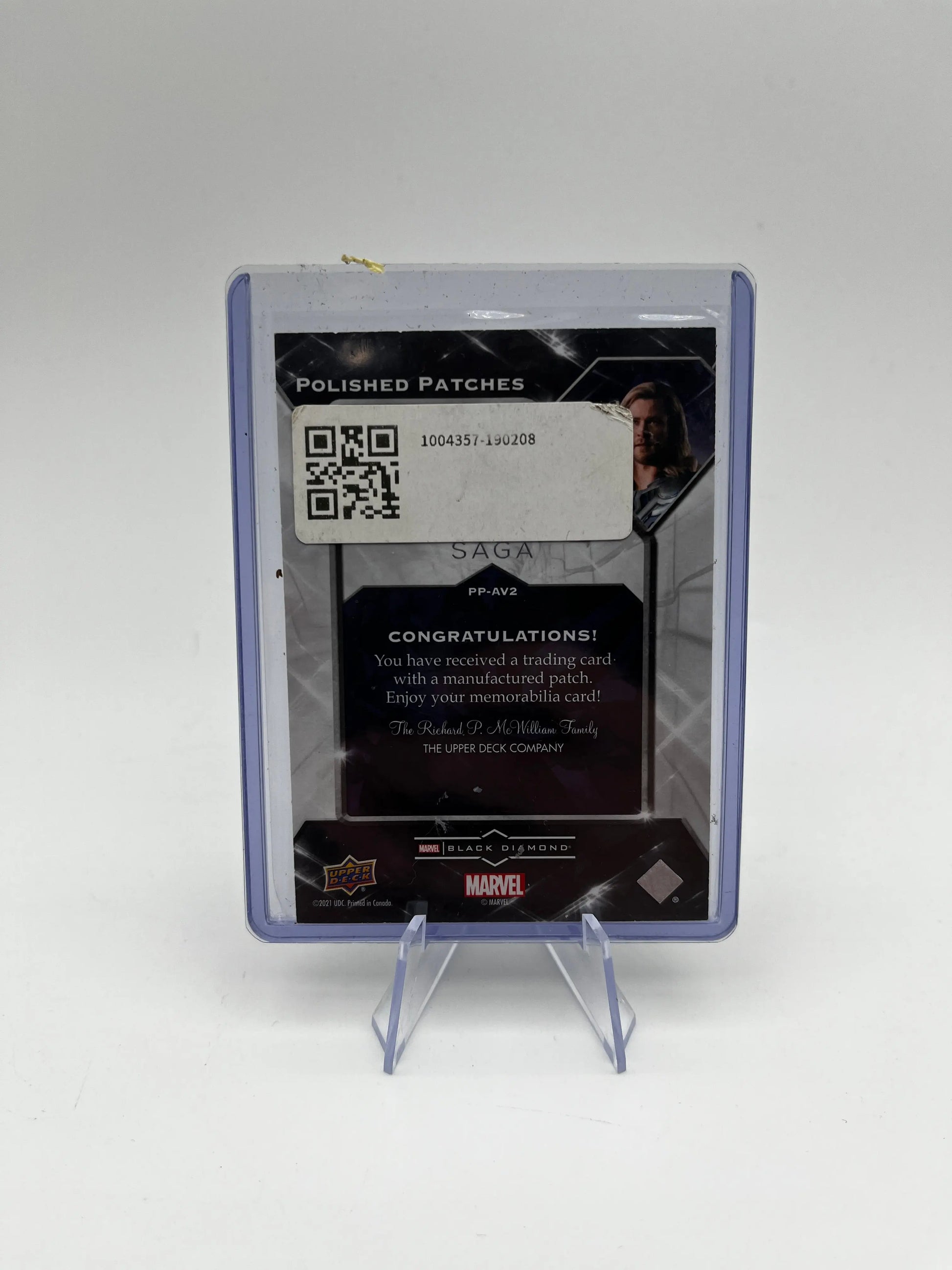 2021 Marvel Black Diamond Polished Patch Thor Chris Hemsworth #PP-Avengers “A” Patch FRENLY BRICKS - Open 7 Days