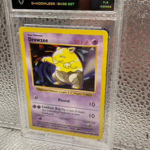 Pokemon TCG - Drowzee 49/102 Base Set  Shadowless WOTC 1999 - TCG 10 Graded FRENLY BRICKS - Open 7 Days