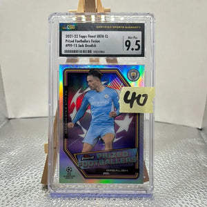 Jack Grealish 2021-22 Topps Finest UEFA CL Prized Footballers Fusion CSG 9.5 FRENLY BRICKS