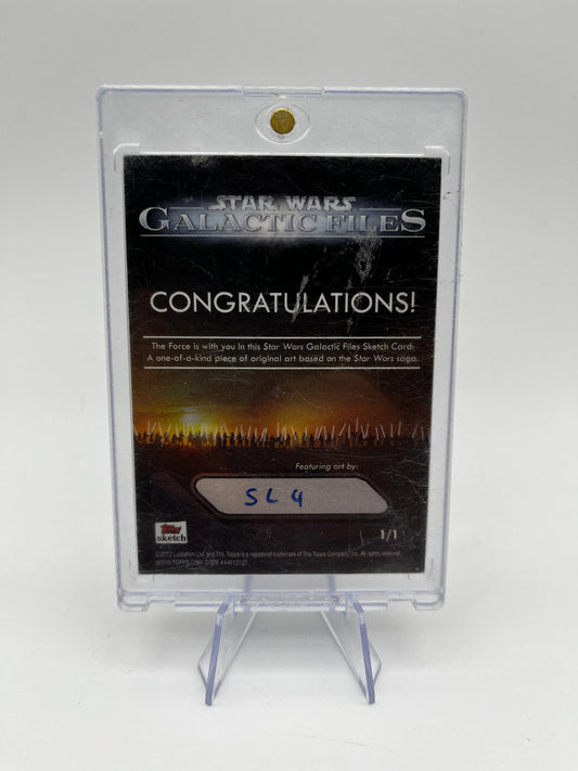 Darth Vader Sketch Card 1/1 Star Wars Galactic Files – Half Skull Darth Vader Helmet – Topps FRENLY BRICKS - Open 7 Days