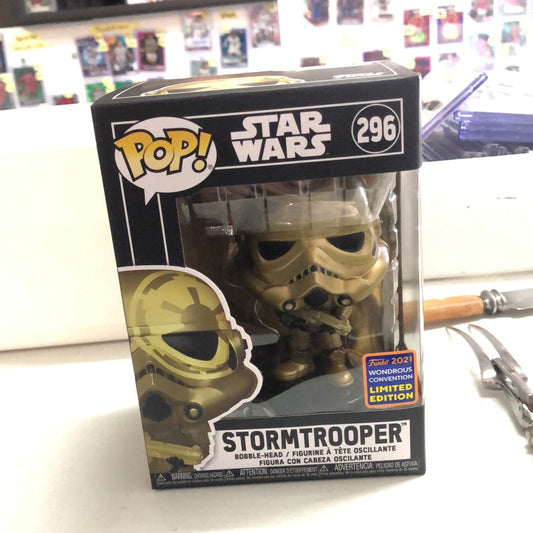 Funko Pop! Star Wars Gold Stormtrooper 2021 Wondrous Con - Target Exclusive #436 FRENLY BRICKS - Open 7 Days