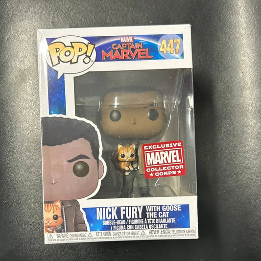 Pop Vinyl Marvel Nick Fury #447 With Goose The Cat FRENLY BRICKS - Open 7 Days