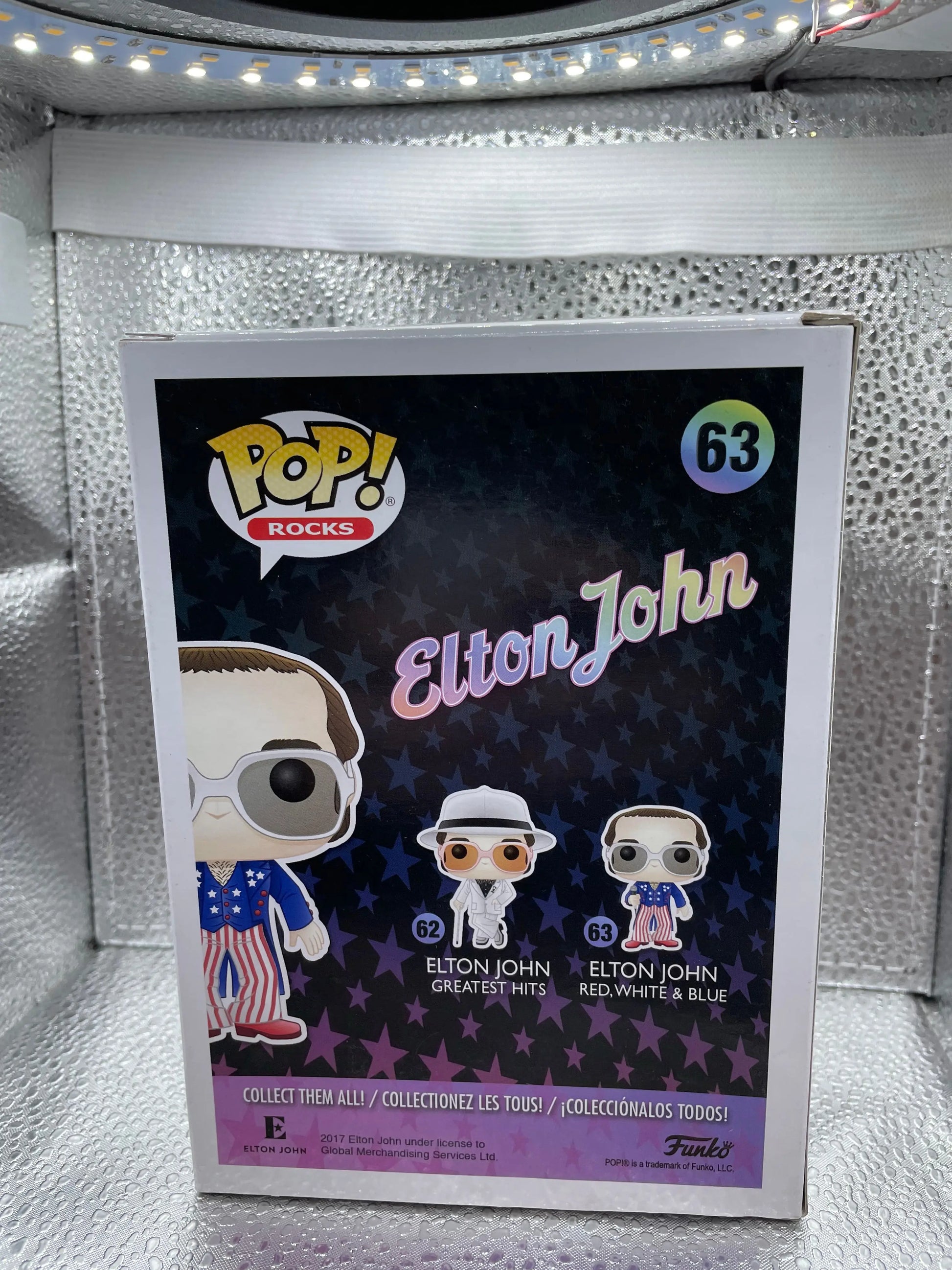 Funko Pop! Pop Rocks Elton John #63 Red, White, & Blue Glitter FRENLY BRICKS - Open 7 Days