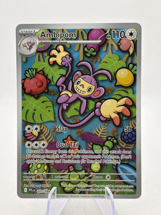 Ambipom 107/094 Illustration Rare Phantasmal Flames Pokémon TCG (NM) — front