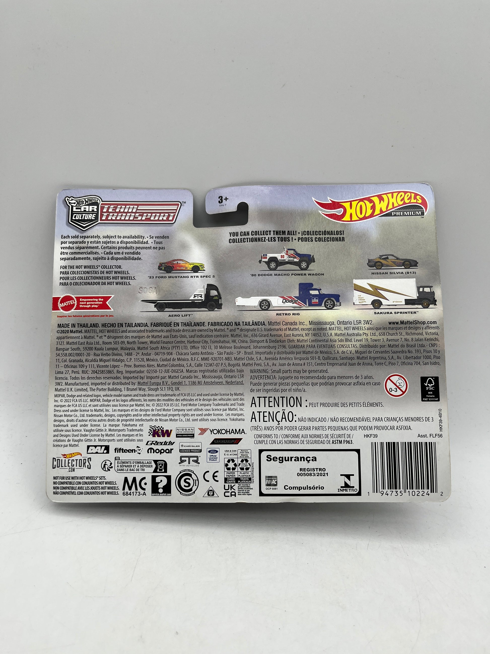 Hot Wheels Team Transport 23 Ford Mustang RTR Spec 5 Aero Lift No 50 HKF39 FRENLY BRICKS - Open 7 Days