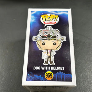 FUNKO POP VINYL BACK TO THE FUTURE DOC BROWN WITH HELMET #959 VINYL FIGURE FRENLY BRICKS - Open 7 Days