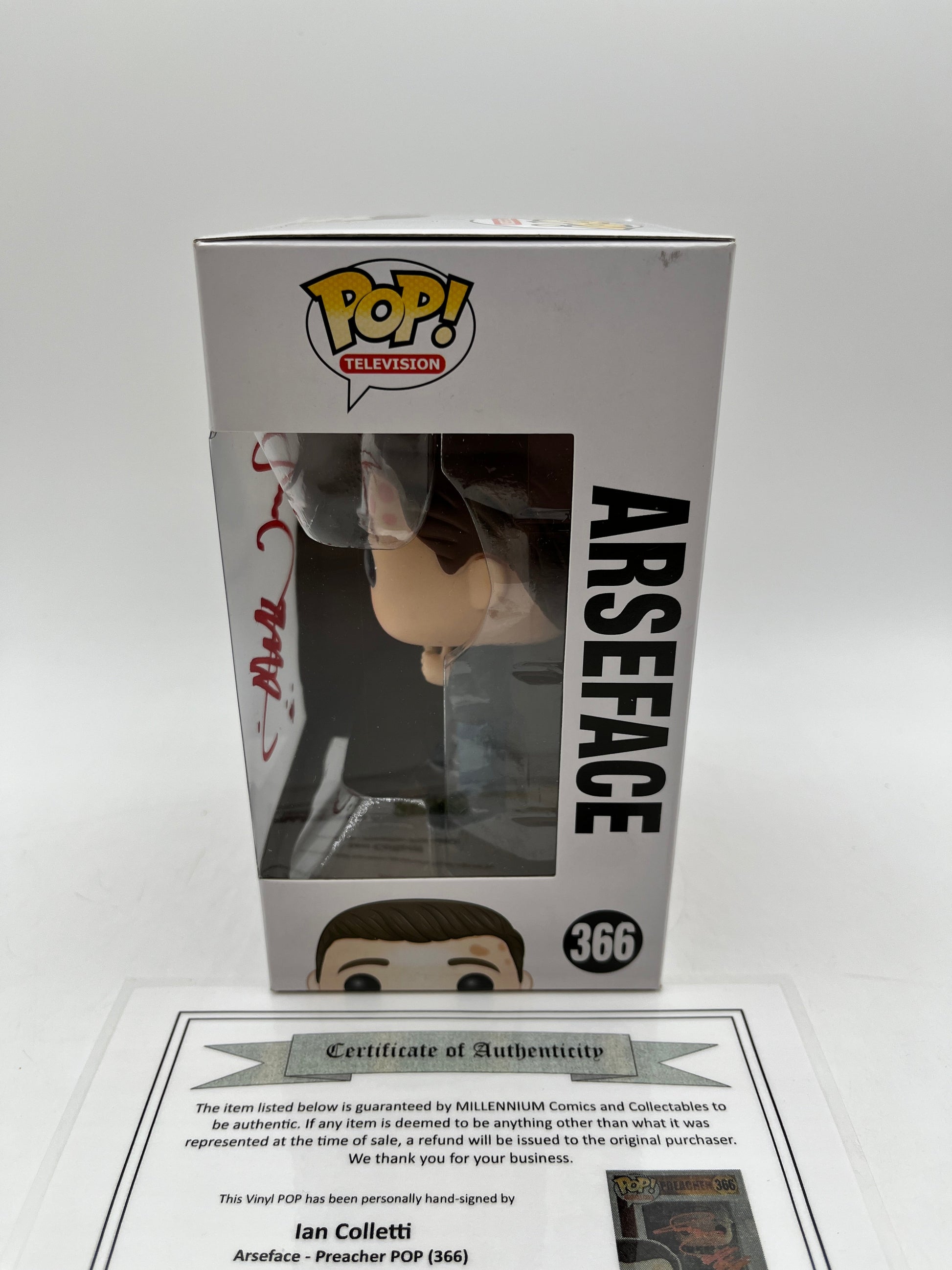 Funko POP! Television Preacher Arseface #366 - Autographed With COA *See Images* FRENLY BRICKS - Open 7 Days