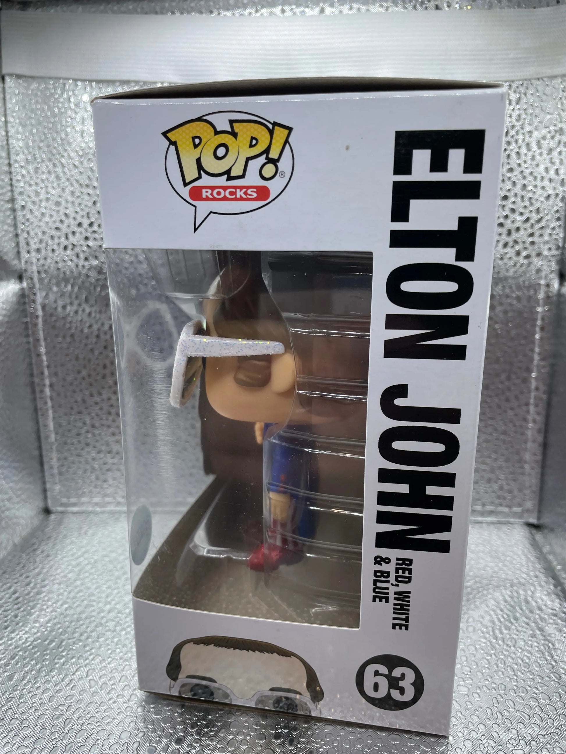 Funko Pop! Pop Rocks Elton John #63 Red, White, & Blue Glitter FRENLY BRICKS - Open 7 Days