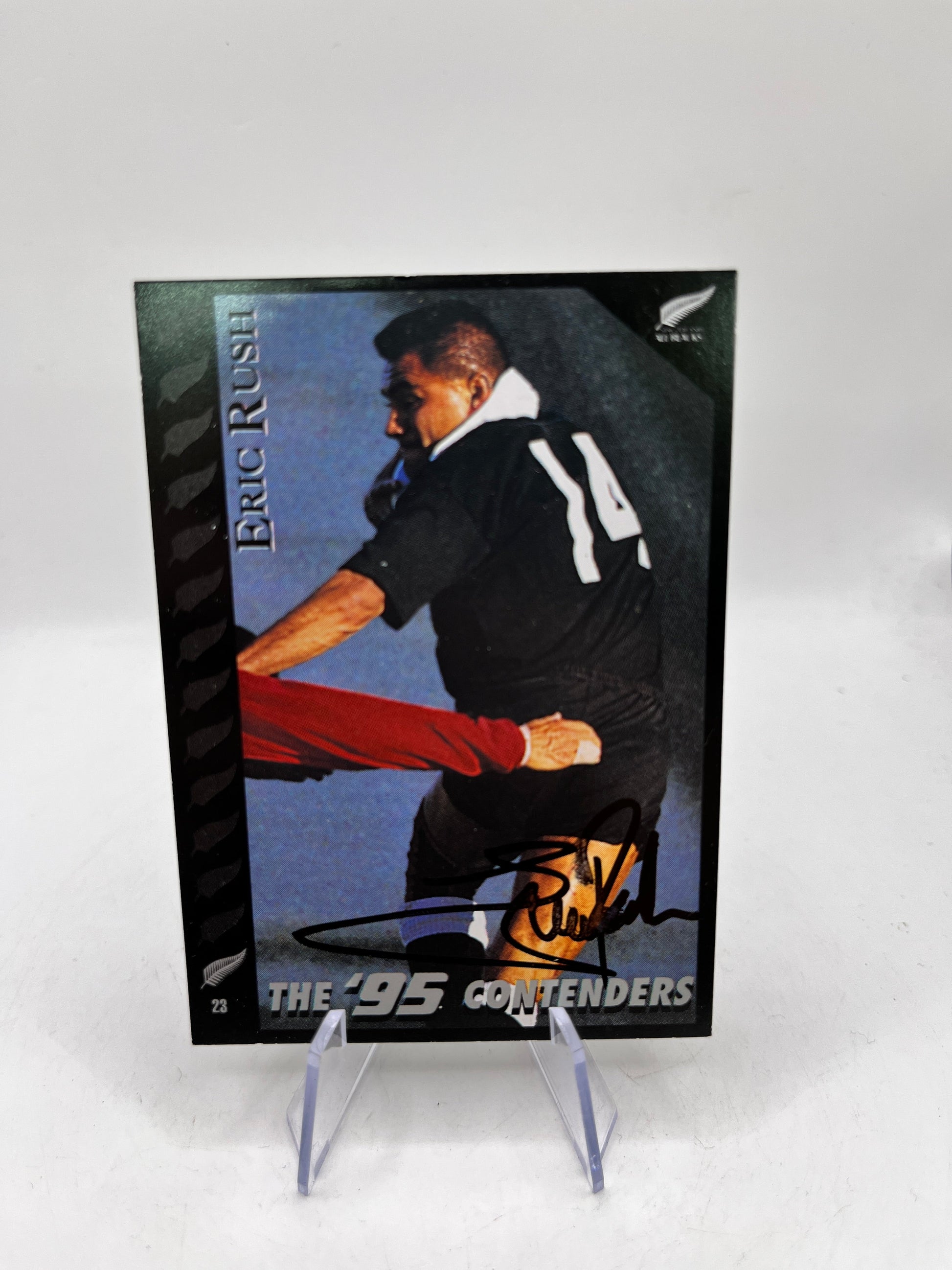 Eric Rush Auto - 1995 Dynamic Marketing Rugby Union Card NZ All Blacks #23 FRENLY BRICKS - Open 7 Days