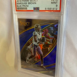 PSA 9 MINT! 2019 PANINI SELECT #216 MARQUISE BROWN BLUE PRIZM - FRENLY BRICKS - Open 7 Days