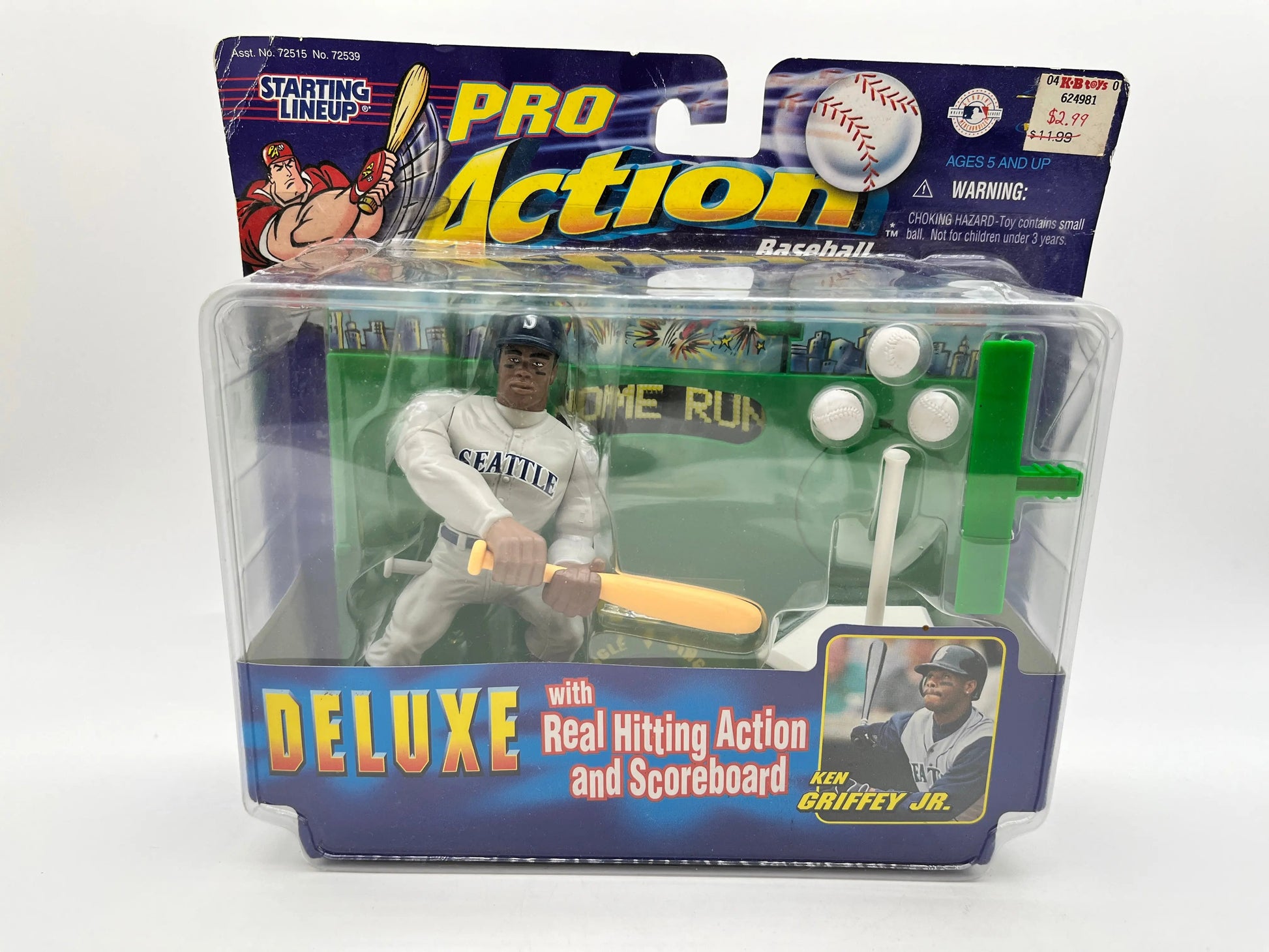 1998 Starting Lineup Pro Action Baseball Ken Griffey Jr. Deluxe Hitting Action - Hasbro FRENLY BRICKS - Open 7 Days
