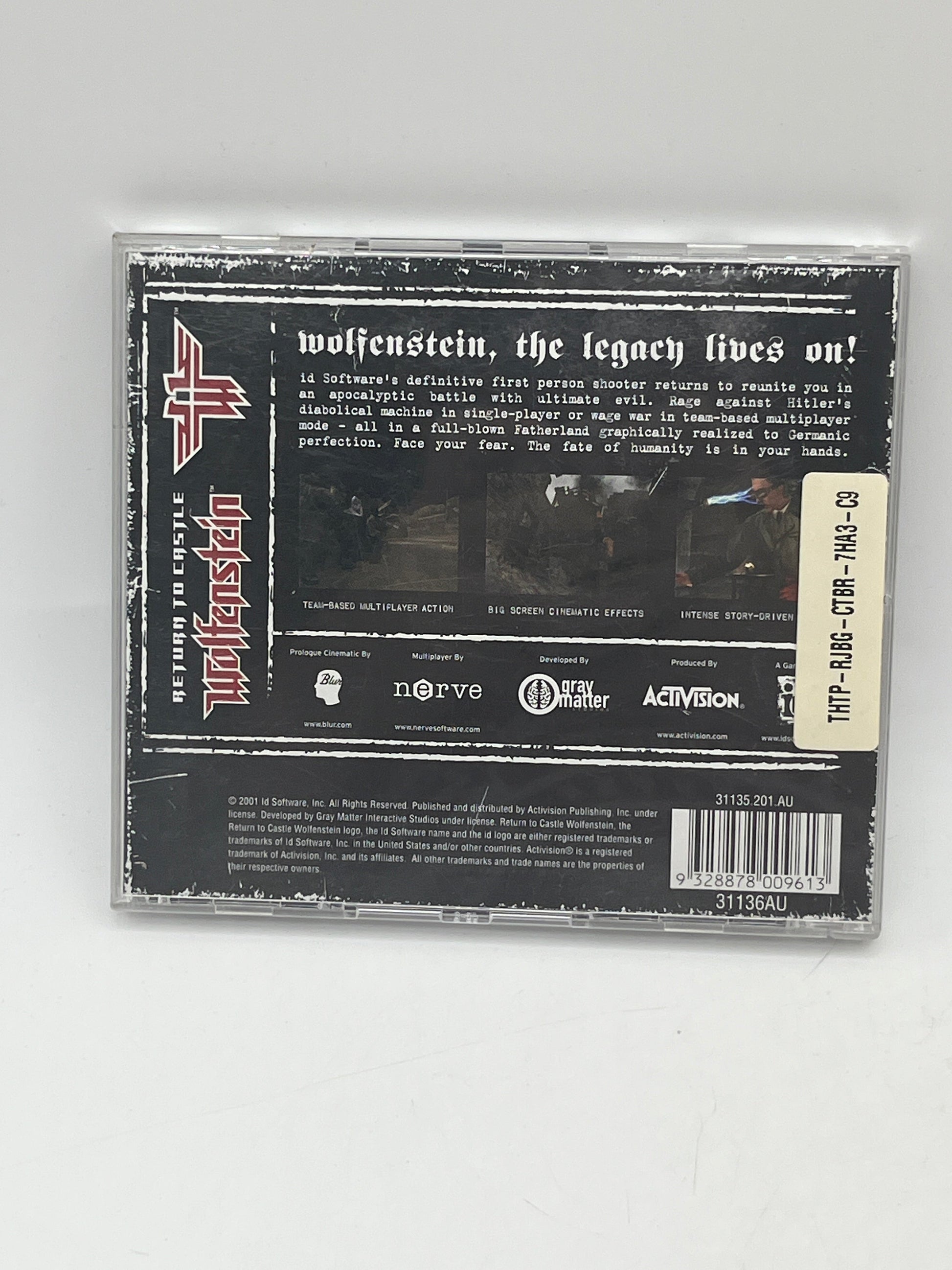 PC Game Return to Castle Wolfenstein (PC 2001) Big Box version +combinedshipping FRENLY BRICKS - Open 7 Days