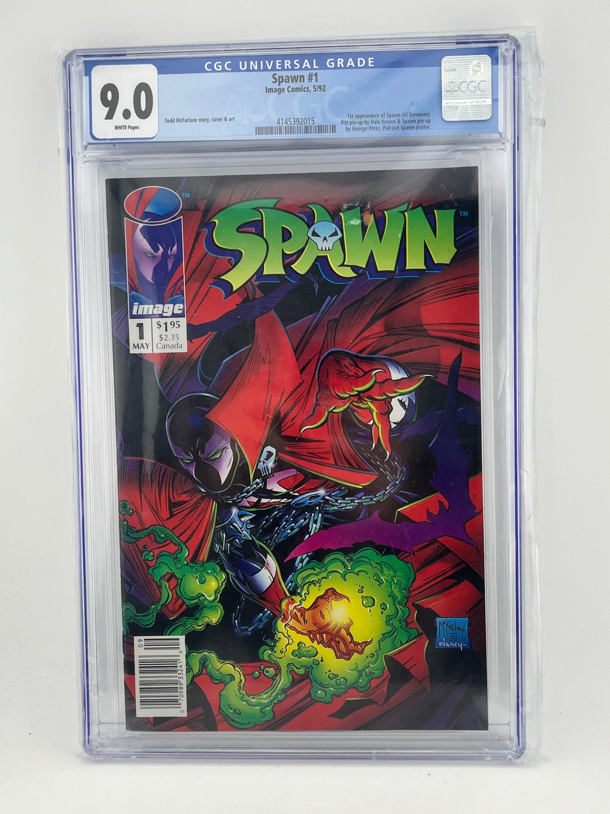 Spawn #1 Graded CGC 9.0 - Todd Mcfarlane 5/92 FRENLY BRICKS - Open 7 Days