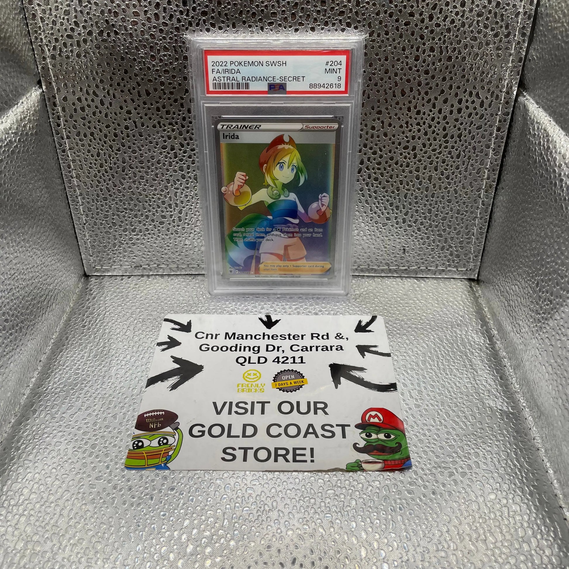 Irida 2022 Pokémon SWSH FA/IRIDA Astral Radiance SECRET RAINBOW PSA 9 #204 FRENLY BRICKS - Open 7 Days