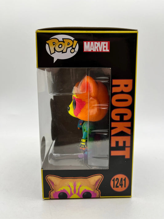 Funko POP! Marvel Guardians Of The Galaxy Vol. 3 Rocket #1241 - Special Black Light Edition FRENLY BRICKS - Open 7 Days