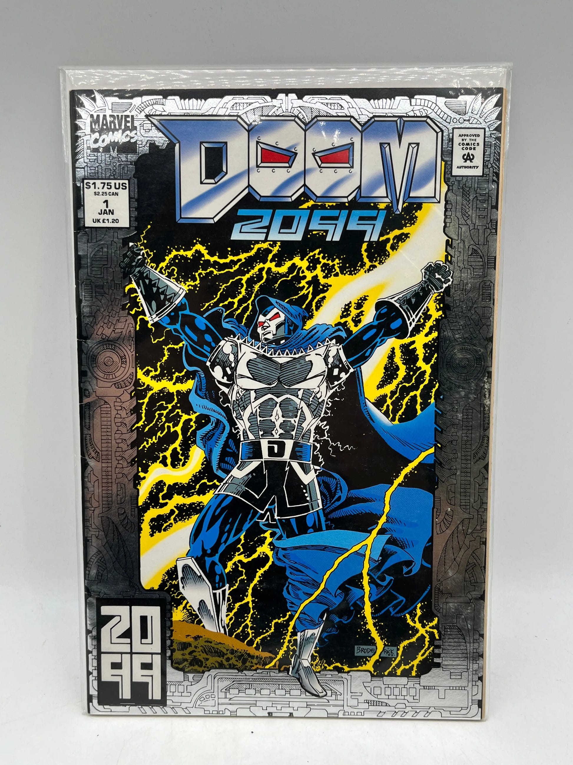 Doom 2099 #1 Silver Foil Newsstand 1st Print 1993 Marvel Comics FRENLY BRICKS - Open 7 Days image 1