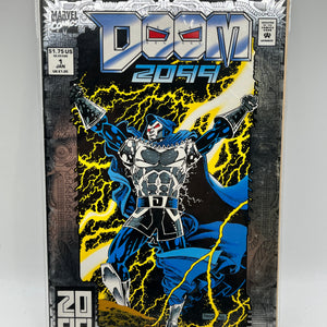 Doom 2099 #1 Silver Foil Newsstand 1st Print 1993 Marvel Comics FRENLY BRICKS - Open 7 Days
