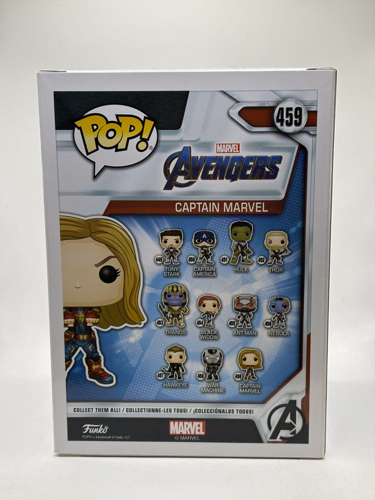 Funko POP! Marvel Avengers Endgame #459 Captain Marvel Bobble-Head — back image 3