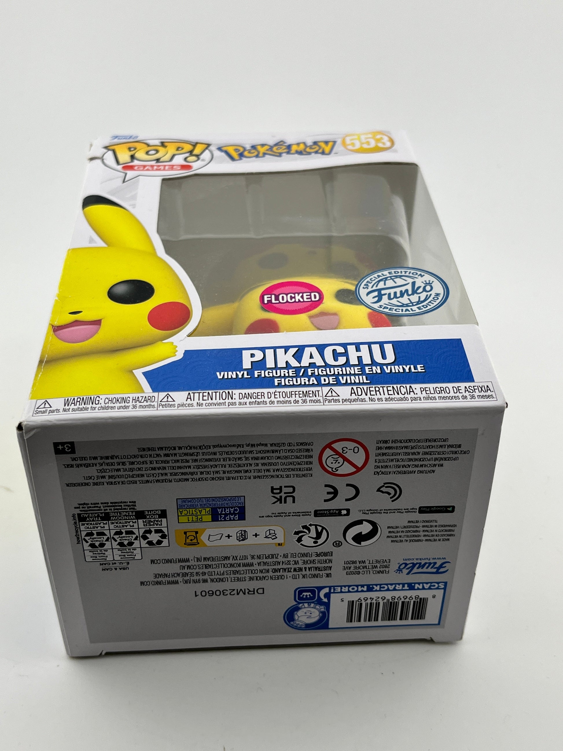 Funko POP! Games Pokémon - Pickachu #553 - Flocked Special Edition *Damaged Box See Photo* FRENLY BRICKS - Open 7 Days