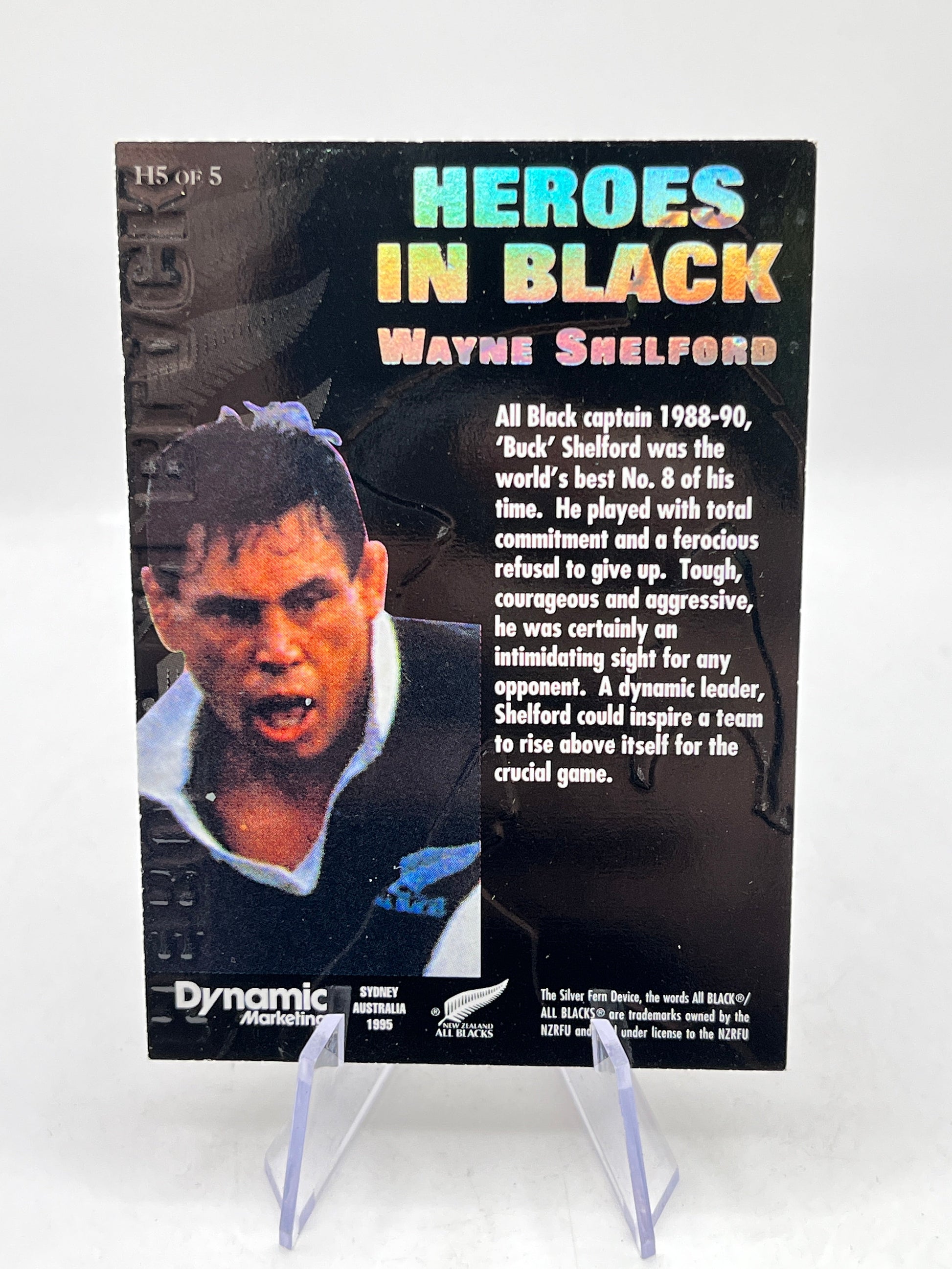 1995 New Zealand All Blacks Rugby Union Card - H5 Wayne Shelford FRENLY BRICKS - Open 7 Days