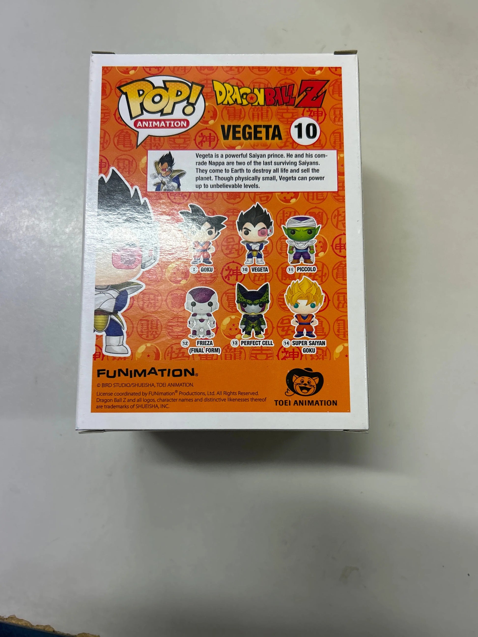 Pop Vinyl Dragon Ball Z#10 Vegeta FRENLY BRICKS - Open 7 Days