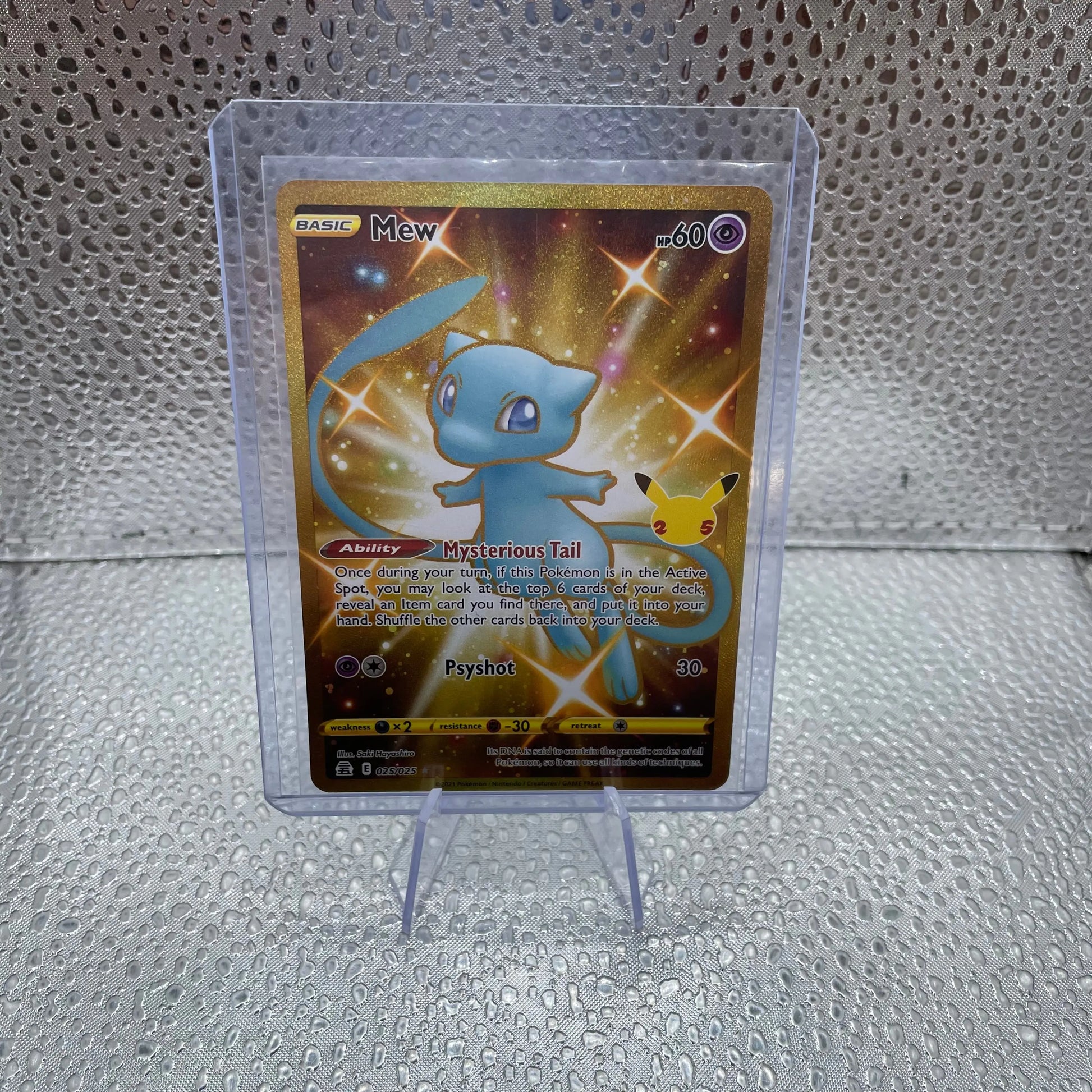 Mew 025/025 Celebrations Gold Foil Full Art Shiny Pokemon TCG Good Condition FRENLY BRICKS - Open 7 Days