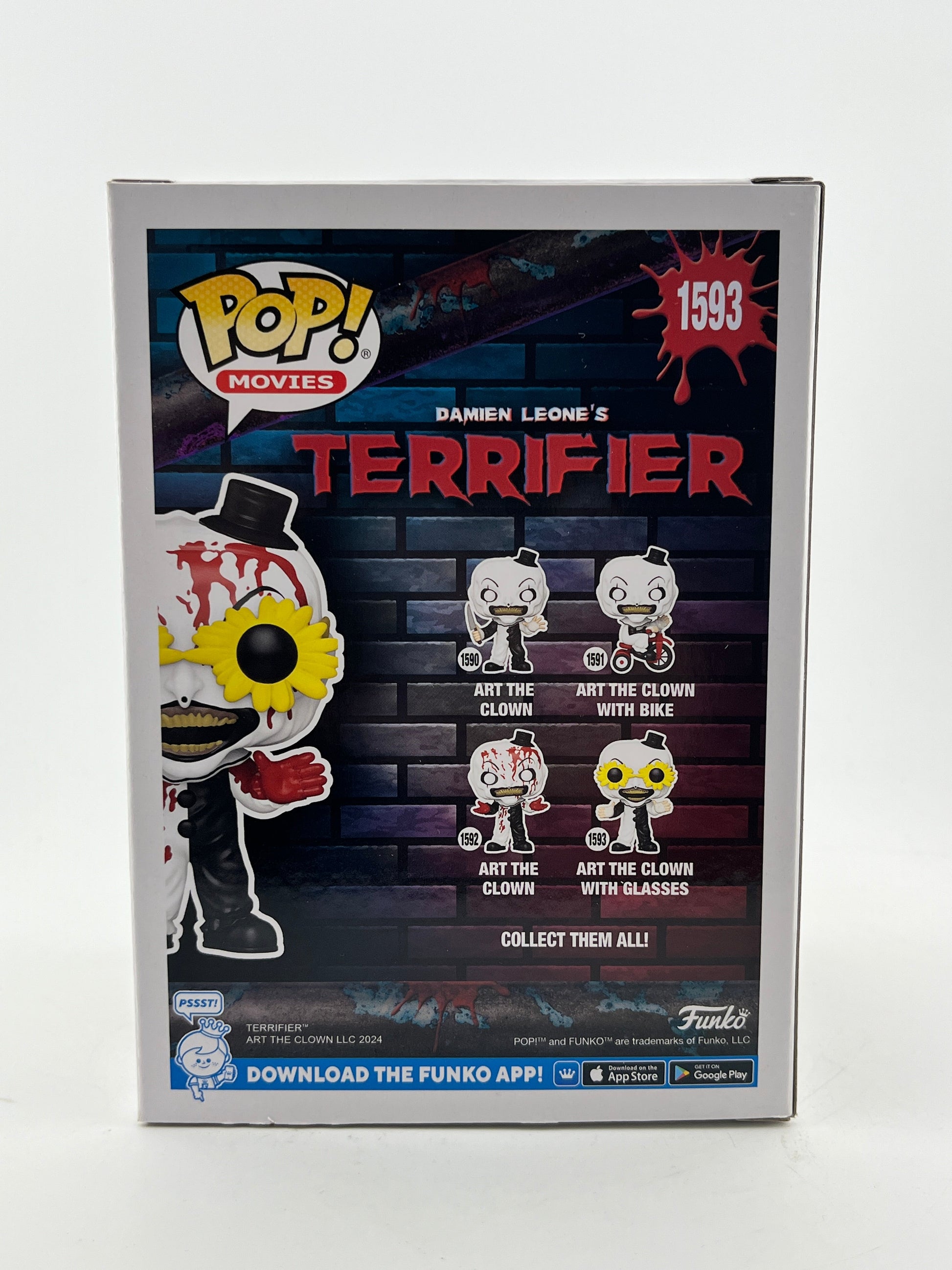 Funko POP! Movies Terrifier - Art The Clown With Glasses #1593 - Chase Limited Edition FRENLY BRICKS - Open 7 Days
