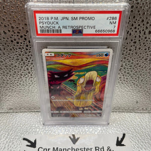 PSA 7 - Psyduck 286/SM-P Munch: A Retrospective Promo - Pokemon Screaming Psyduck FRENLY BRICKS - Open 7 Days