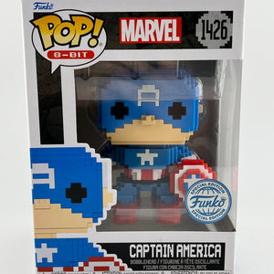 Funko POP! 8-Bit Marvel - Captain America #1426 - Special Edition FRENLY BRICKS - Open 7 Days