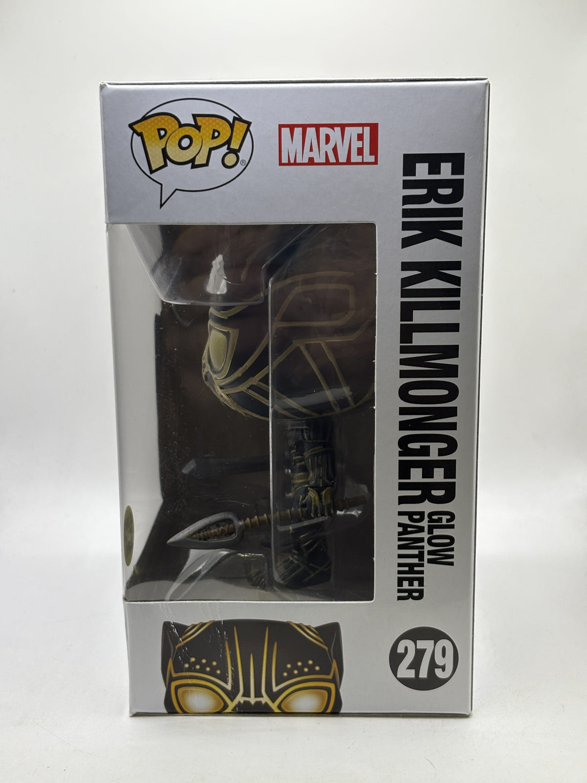 Funko POP! Marvel Black Panther #279 Erik Killmonger Glow Panther Bobble-Head Glow in the Dark - Box DMG — right image 2