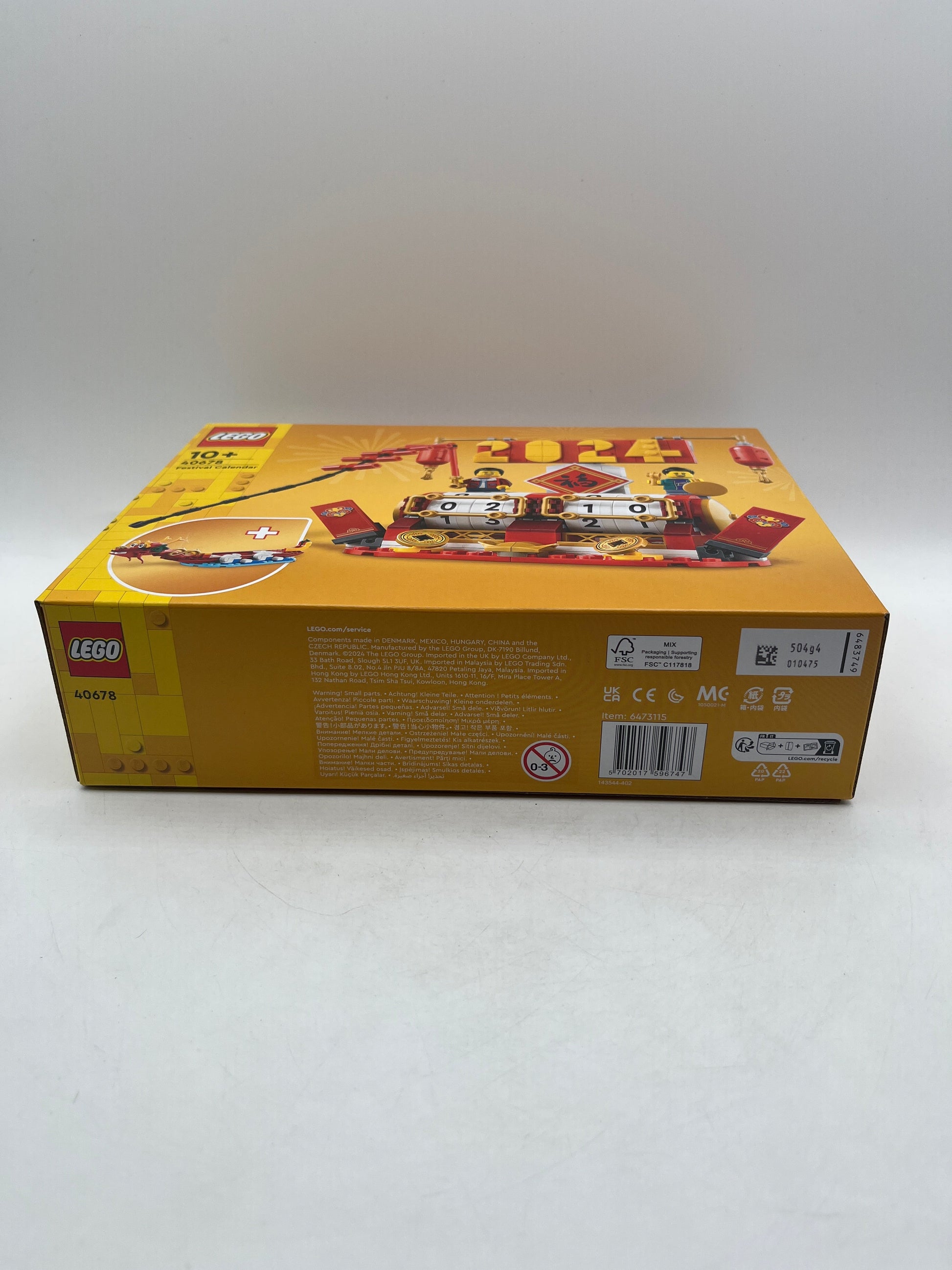Lego 40678 Festival Calendar 2024 Dragon Boat New Year Brand New FRENLY BRICKS - Open 7 Days