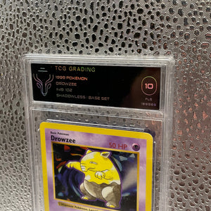 Pokemon TCG - Drowzee 49/102 Base Set  Shadowless WOTC 1999 - TCG 10 Graded FRENLY BRICKS - Open 7 Days