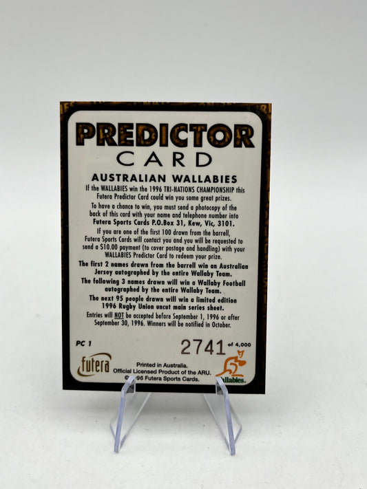 Predictor Card - Australian Wallabies - 2741 Of 4,000 - PC 1 Futera FRENLY BRICKS - Open 7 Days