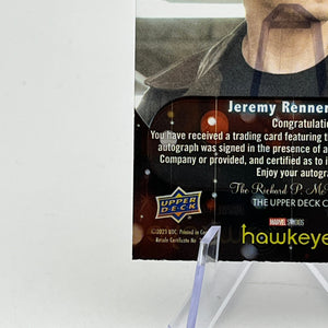 Upper Deck Marvel Studios Hawkeye - Jubilant Signatures /25 Jeremy Renner as Hawkeye Auto FRENLY BRICKS - Open 7 Days