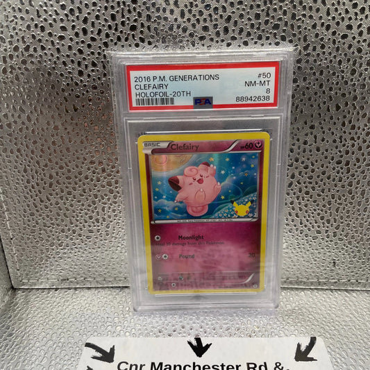 Cleary Generations 2016 Holofoil 20th #50 NM-MT PSA 8 Pokémon TCG FRENLY BRICKS - Open 7 Days