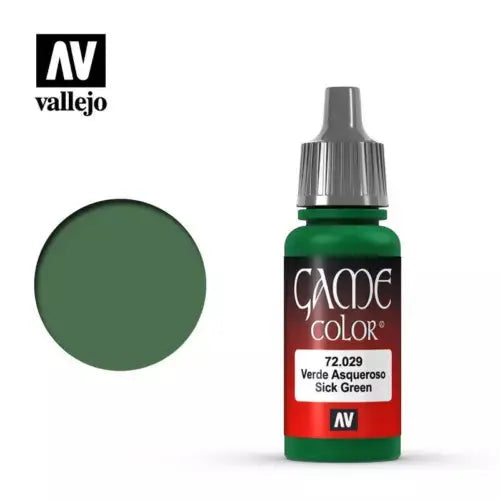 Vallejo Game Colour Acrylic Paint 17ml - 72.029 Sick Green FRENLY BRICKS - Open 7 Days