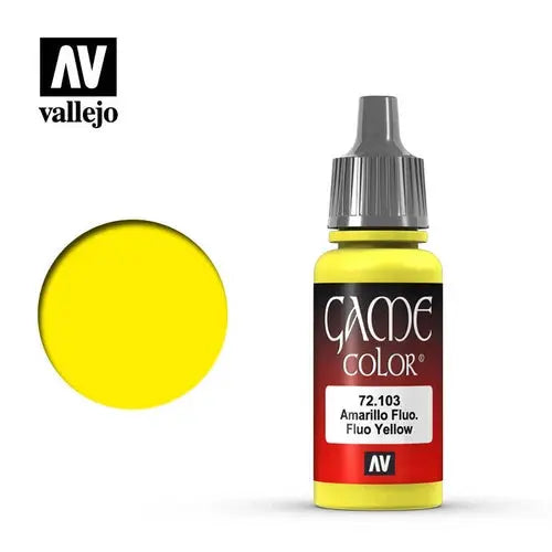 Vallejo Game Colour Acrylic Paint 17ml - 72.103 Fluorescent Yellow FRENLY BRICKS - Open 7 Days