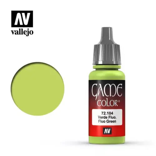 Vallejo Game Colour Acrylic Paint 17ml - 72.104 Fluorescent Green FRENLY BRICKS - Open 7 Days
