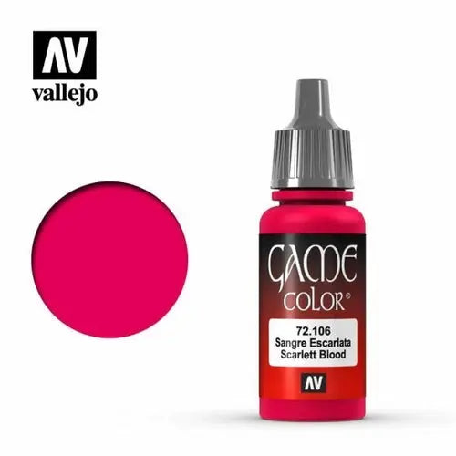 Vallejo Game Colour Acrylic Paint 17ml - 72.106 Scarlet Blood FRENLY BRICKS - Open 7 Days