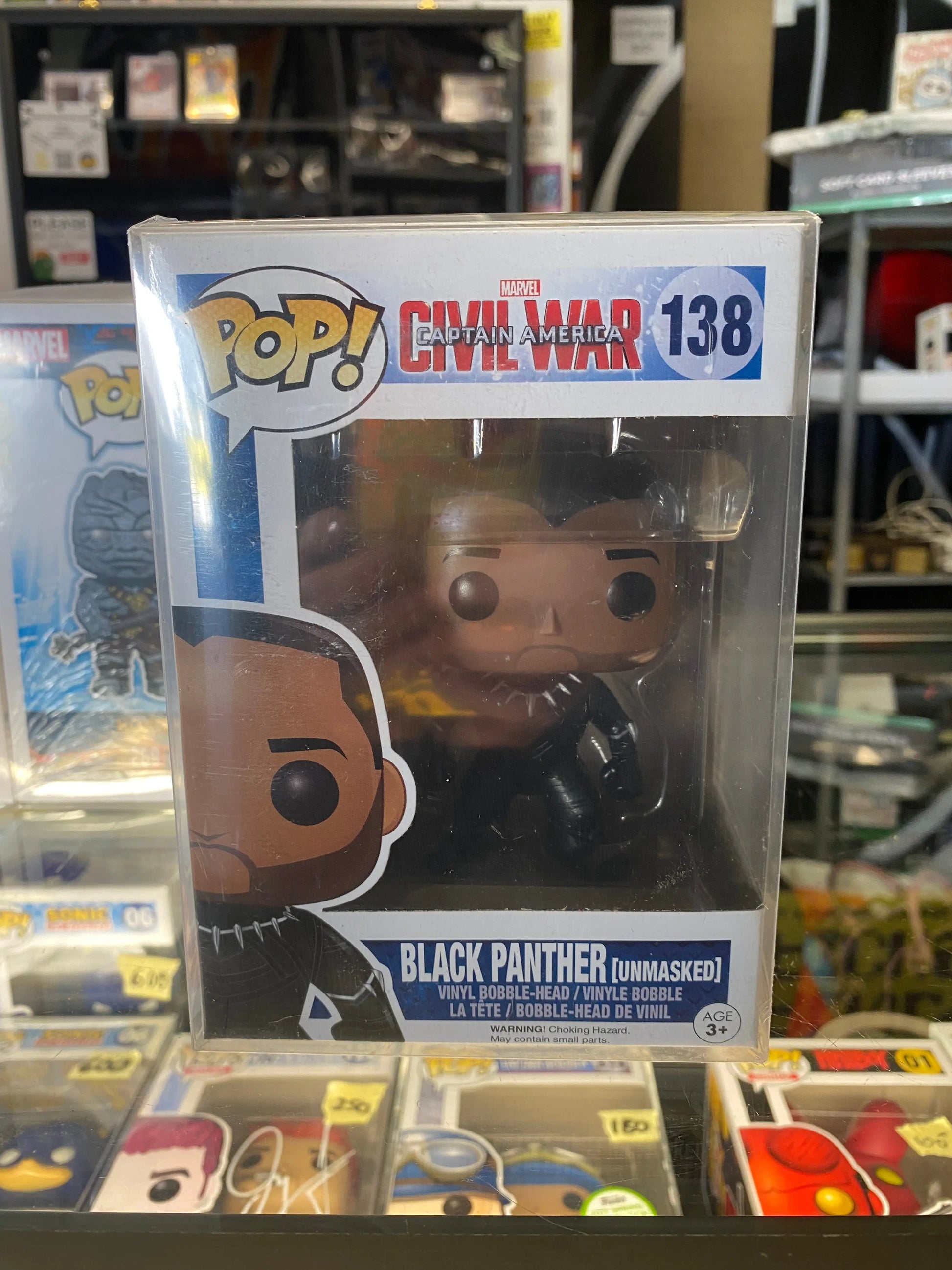 Funko POP! Marvel civil war captain America #138 Black panther (unmasked) FRENLY BRICKS - Open 7 Days