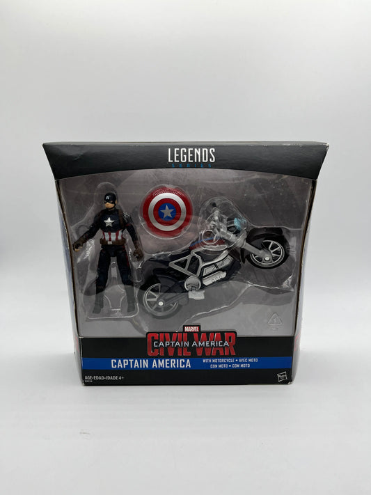 Marvel Legends Captain America Civil War & Motorcycle Action Figure - Sealed FRENLY BRICKS - Open 7 Days