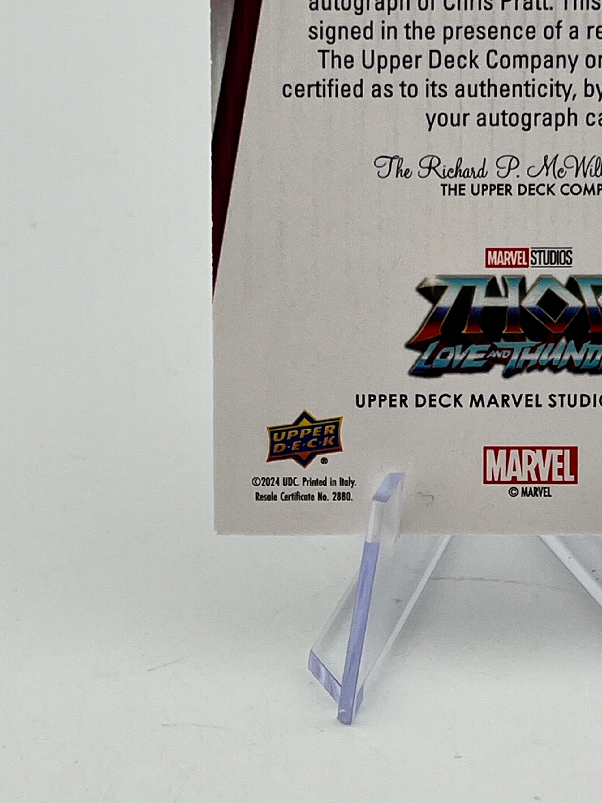Upper Deck Marvel Studios Thor Love And Thunder - Signature Sensations -  Chris Pratt As Star-Lord Auto FRENLY BRICKS - Open 7 Days